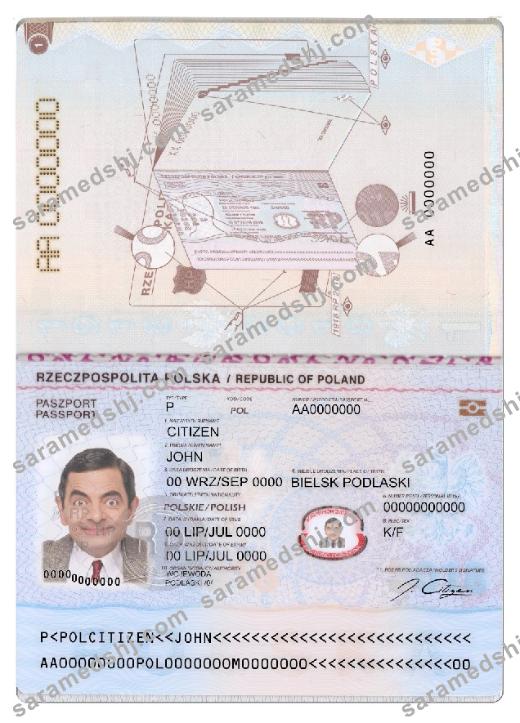 Poland passport template in PSD format, fully editable, 2018 – present